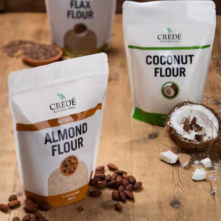 Food Plastic Packaging Bag with Stand Up ZipLock Pouch For Coffee Beans Cookies