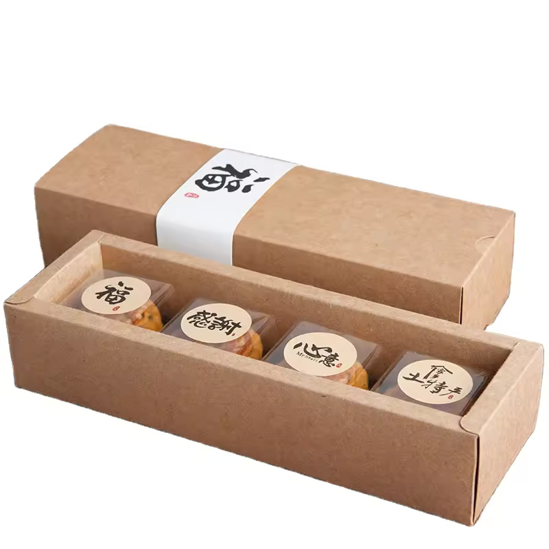 Long Drawer Split Kraft Paper Gift Box For Moon Cakes and Cookies