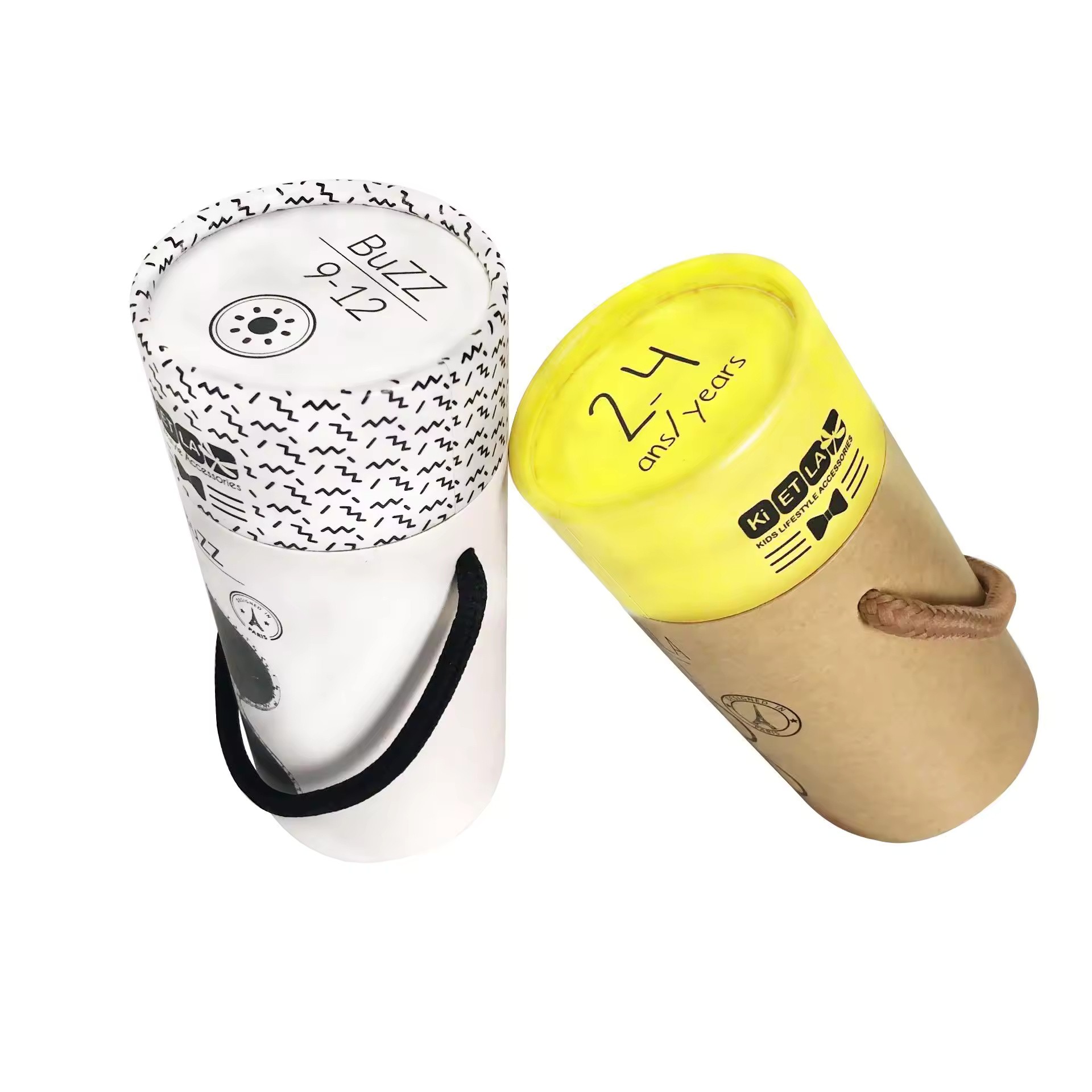 Round Craft Paper Cylindrical Packaging Cardboard Tube With Rope