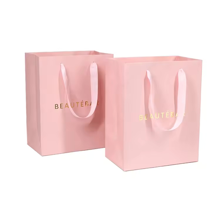 Customized Luxury Handle Paper Gift Bag With Own Logo