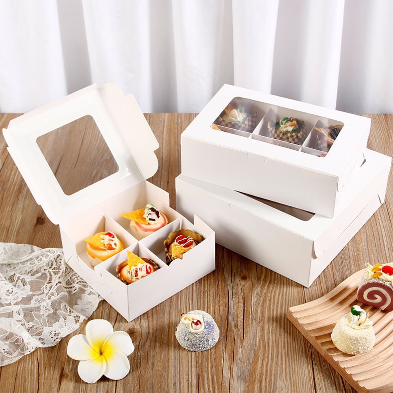 Customized Logo White Cardboard Packaging Box for Cake and Bakery